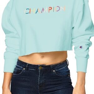 Champion Women's Blue Crop Sweater